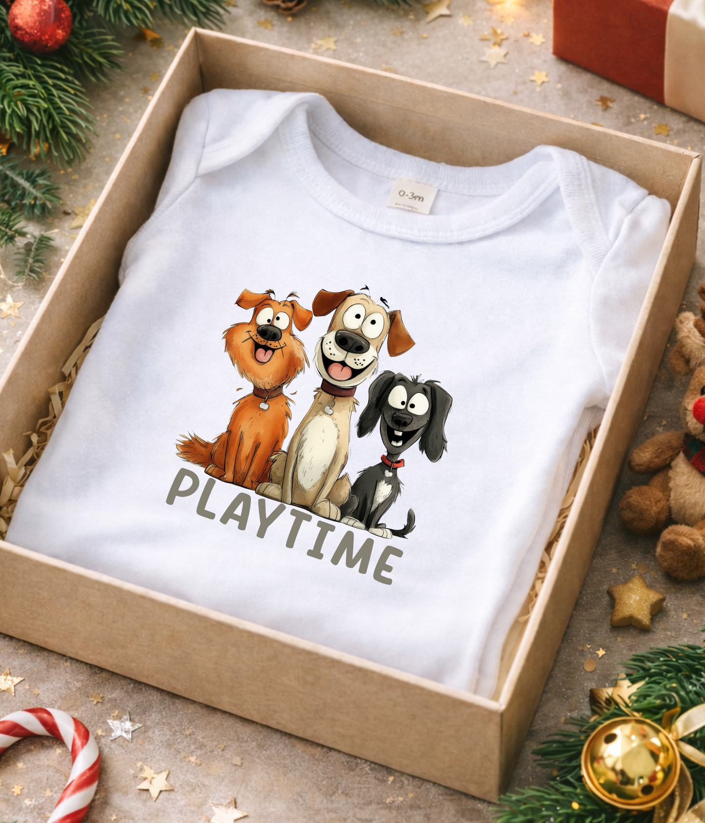 Playtime Baby Bodysuit – Cute Dog Lover Baby Outfit, Fun Puppy Baby Clothes