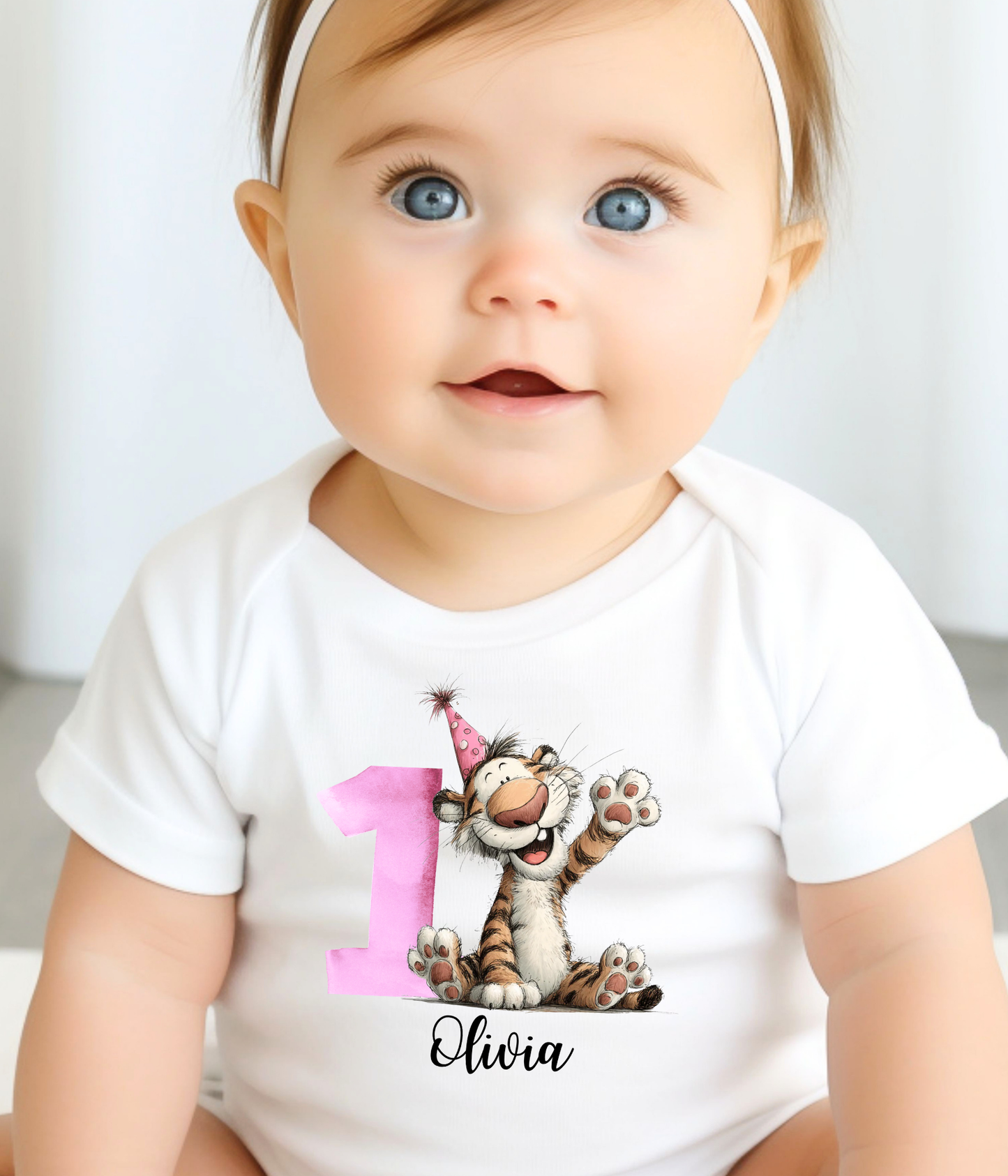 1st Birthday Pink Number Baby Bodysuit – "One" Gift Outfit