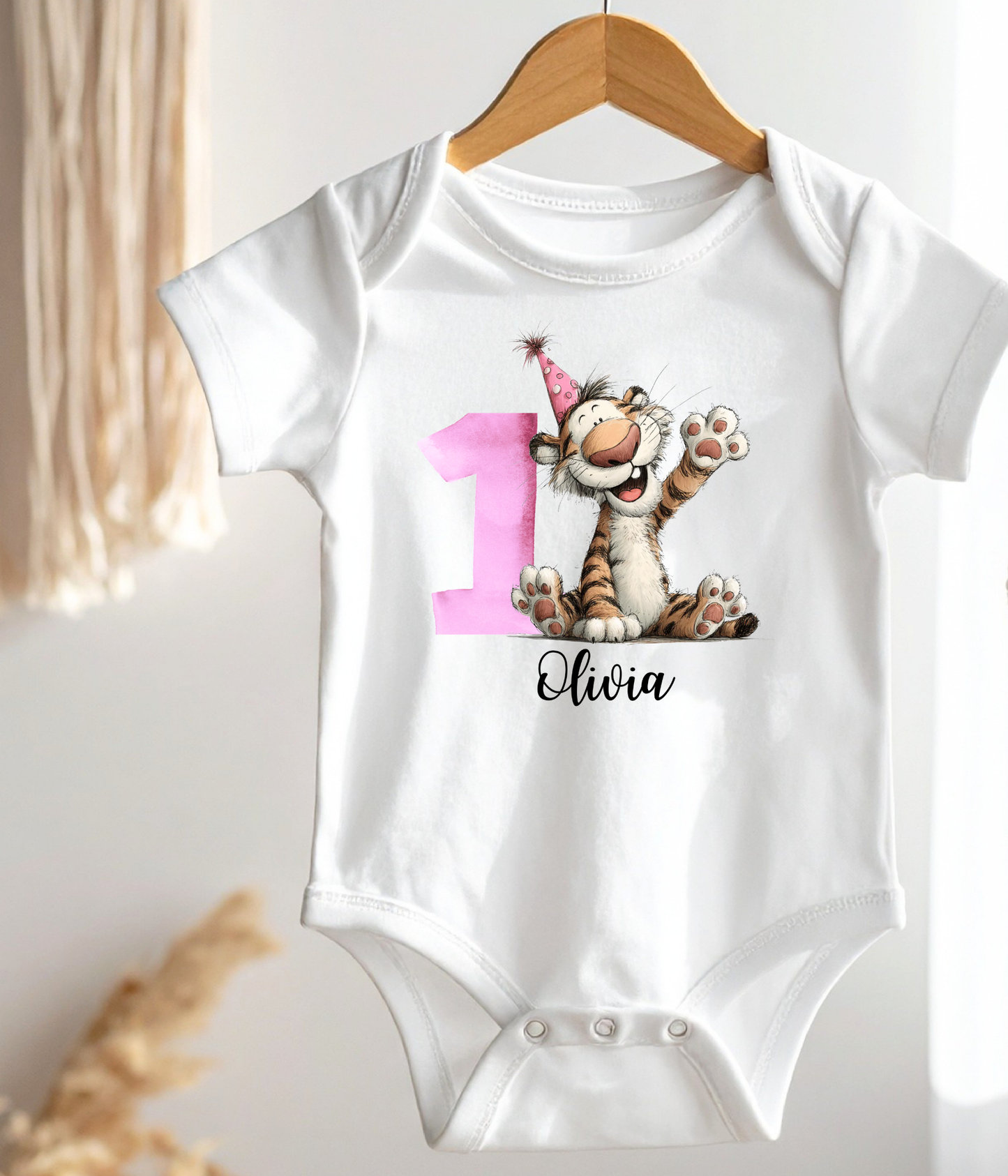 1st Birthday Pink Number Baby Bodysuit – "One" Gift Outfit