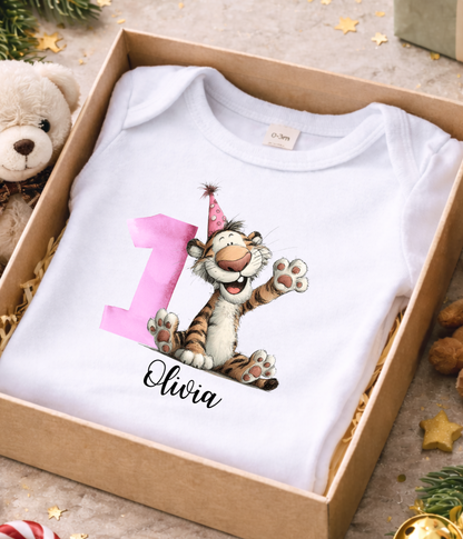 1st Birthday Pink Number Baby Bodysuit – "One" Gift Outfit