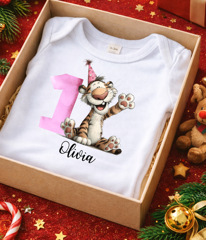 1st Birthday Pink Number Baby Bodysuit – "One" Gift Outfit