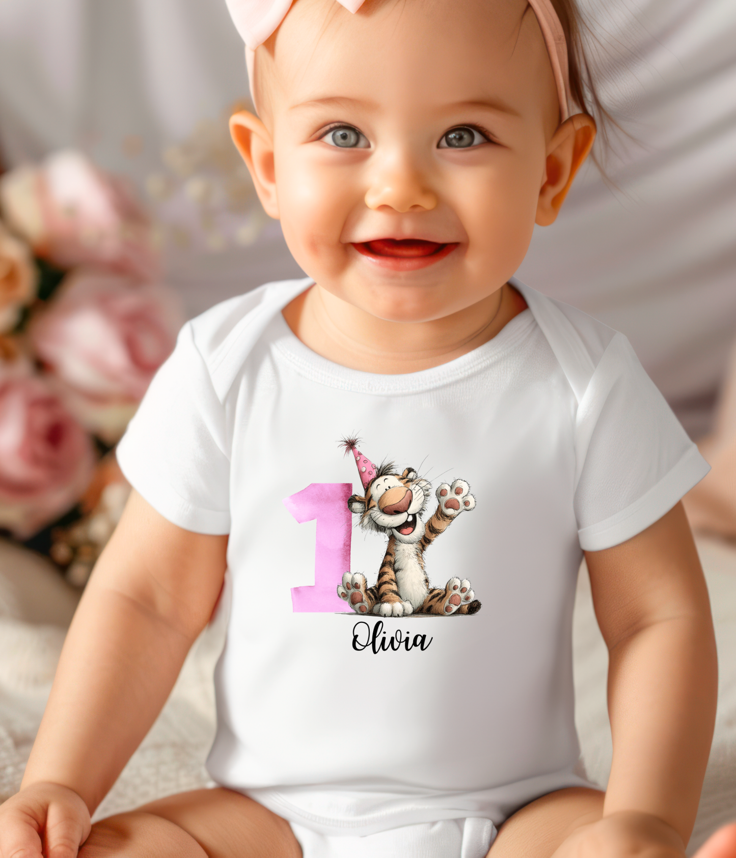 1st Birthday Pink Number Baby Bodysuit – "One" Gift Outfit
