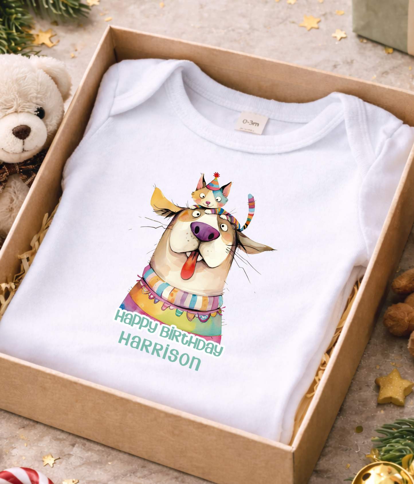 Puppy Birthday Baby Bodysuit That Is Personalized