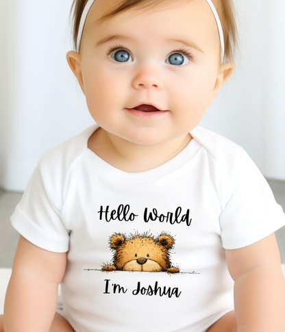 Hello World I’m [Name] – Personalized Newborn Baby Outfit | Custom Baby Announcement Outfit | Coming Home Outfit | Baby Shower Gift