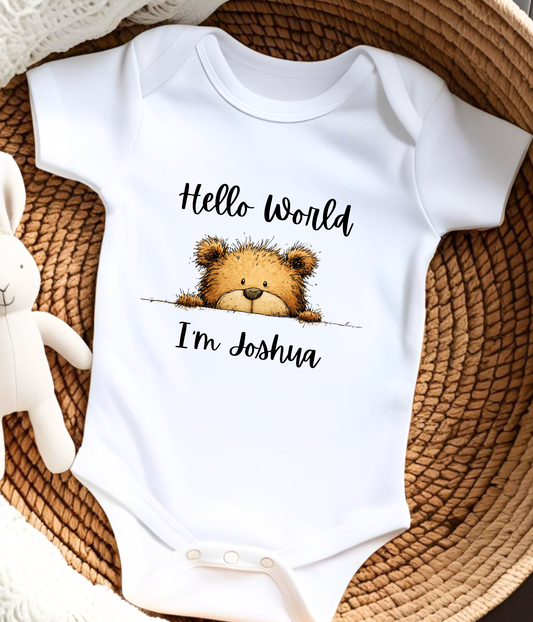 Hello World I’m [Name] – Personalized Newborn Baby Outfit | Custom Baby Announcement Outfit | Coming Home Outfit | Baby Shower Gift