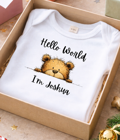 Hello World I’m [Name] – Personalized Newborn Baby Outfit | Custom Baby Announcement Outfit | Coming Home Outfit | Baby Shower Gift