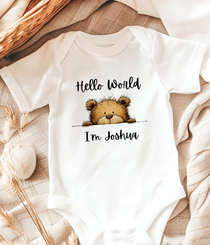 Hello World I’m [Name] – Personalized Newborn Baby Outfit | Custom Baby Announcement Outfit | Coming Home Outfit | Baby Shower Gift