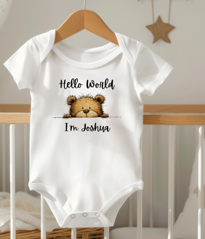 Hello World I’m [Name] – Personalized Newborn Baby Outfit | Custom Baby Announcement Outfit | Coming Home Outfit | Baby Shower Gift