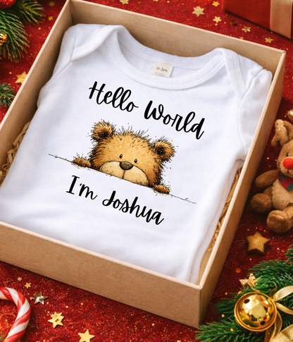 Hello World I’m [Name] – Personalized Newborn Baby Outfit | Custom Baby Announcement Outfit | Coming Home Outfit | Baby Shower Gift