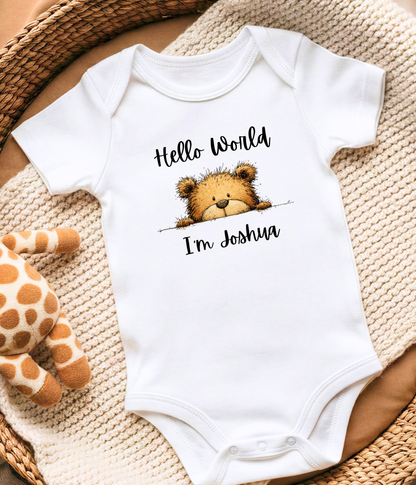 Hello World I’m [Name] – Personalized Newborn Baby Outfit | Custom Baby Announcement Outfit | Coming Home Outfit | Baby Shower Gift