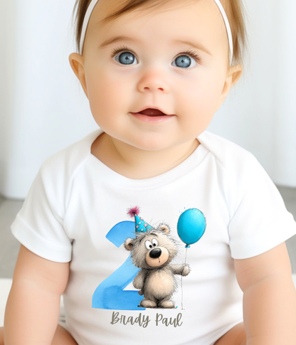 2nd Birthday Outfit – Personalized Second Birthday Baby Outfit | Custom Name Toddler Birthday Outfit | 2 Year Old Birthday Shirt | Cake Smash Outfit