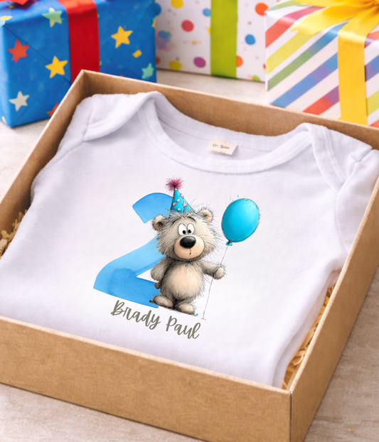 2nd Birthday Outfit – Personalized Second Birthday Baby Outfit | Custom Name Toddler Birthday Outfit | 2 Year Old Birthday Shirt | Cake Smash Outfit