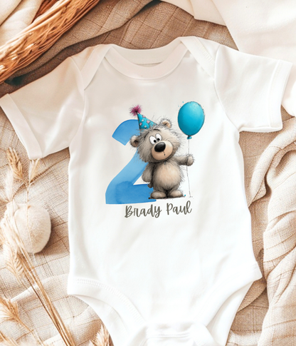 2nd Birthday Outfit – Personalized Second Birthday Baby Outfit | Custom Name Toddler Birthday Outfit | 2 Year Old Birthday Shirt | Cake Smash Outfit