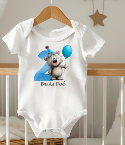 2nd Birthday Outfit – Personalized Second Birthday Baby Outfit | Custom Name Toddler Birthday Outfit | 2 Year Old Birthday Shirt | Cake Smash Outfit