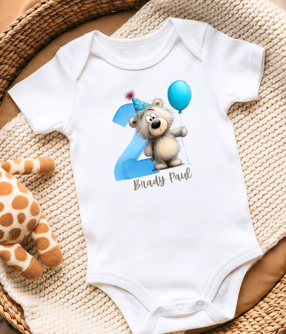 2nd Birthday Outfit – Personalized Second Birthday Baby Outfit | Custom Name Toddler Birthday Outfit | 2 Year Old Birthday Shirt | Cake Smash Outfit