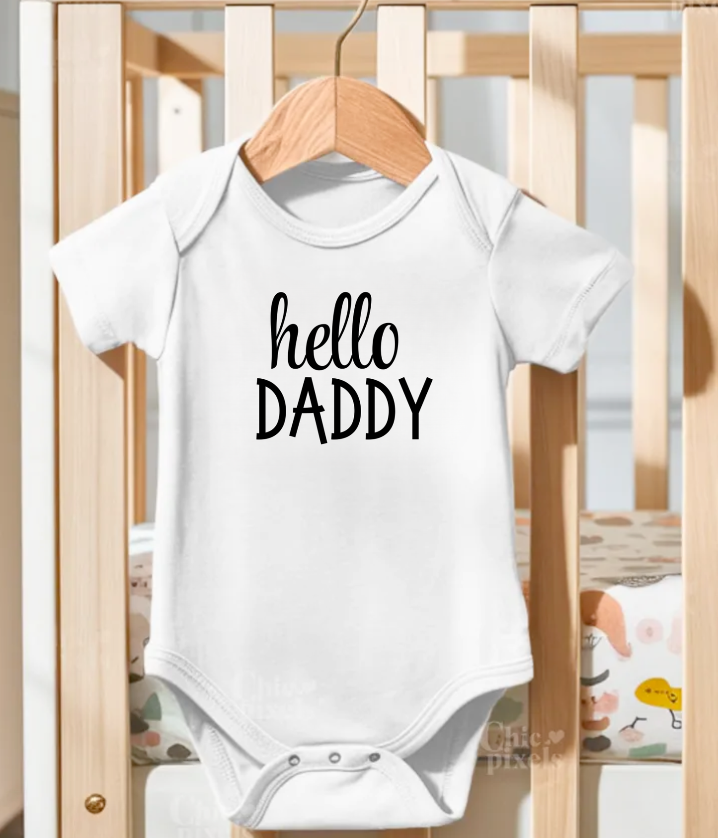 Hello Daddy Infant Baby Tee – Cute Newborn Announcement Onesie