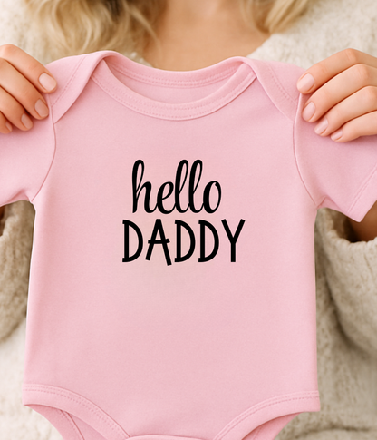 Hello Daddy Infant Baby Tee – Cute Newborn Announcement Onesie