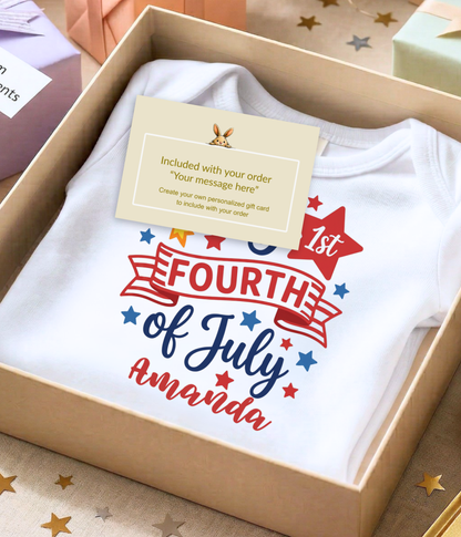 My First Fourth of July Infant Bodysuit — Personalized Baby Onesie
