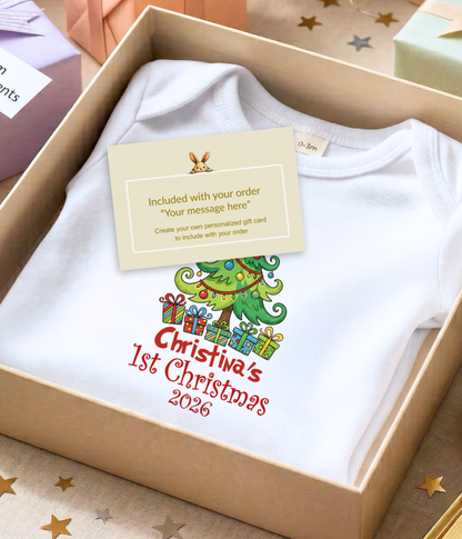 Personalized Baby First Christmas Tee | Custom Christmas Baby Bodysuit | Baby’s First Christmas Keepsake Gift