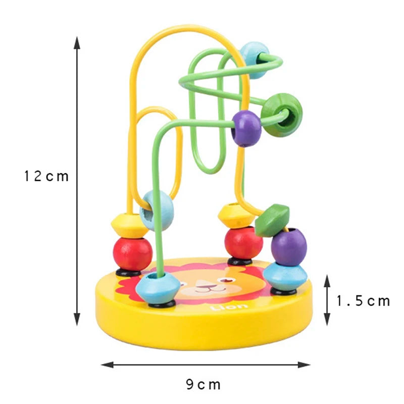 Small Wooden Circular Bead Maze Educational Game for Toddlers