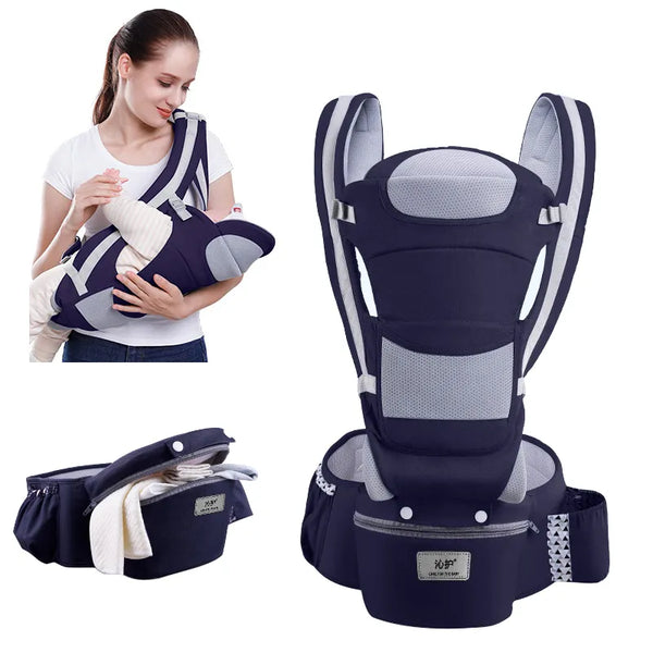 Ergonomic Baby Carrier Backpack – Hipseat & Front Facing Wrap