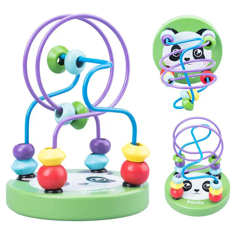 Small Wooden Circular Bead Maze Educational Game for Toddlers