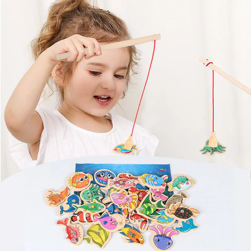 Wooden Magnetic Fishing Game.